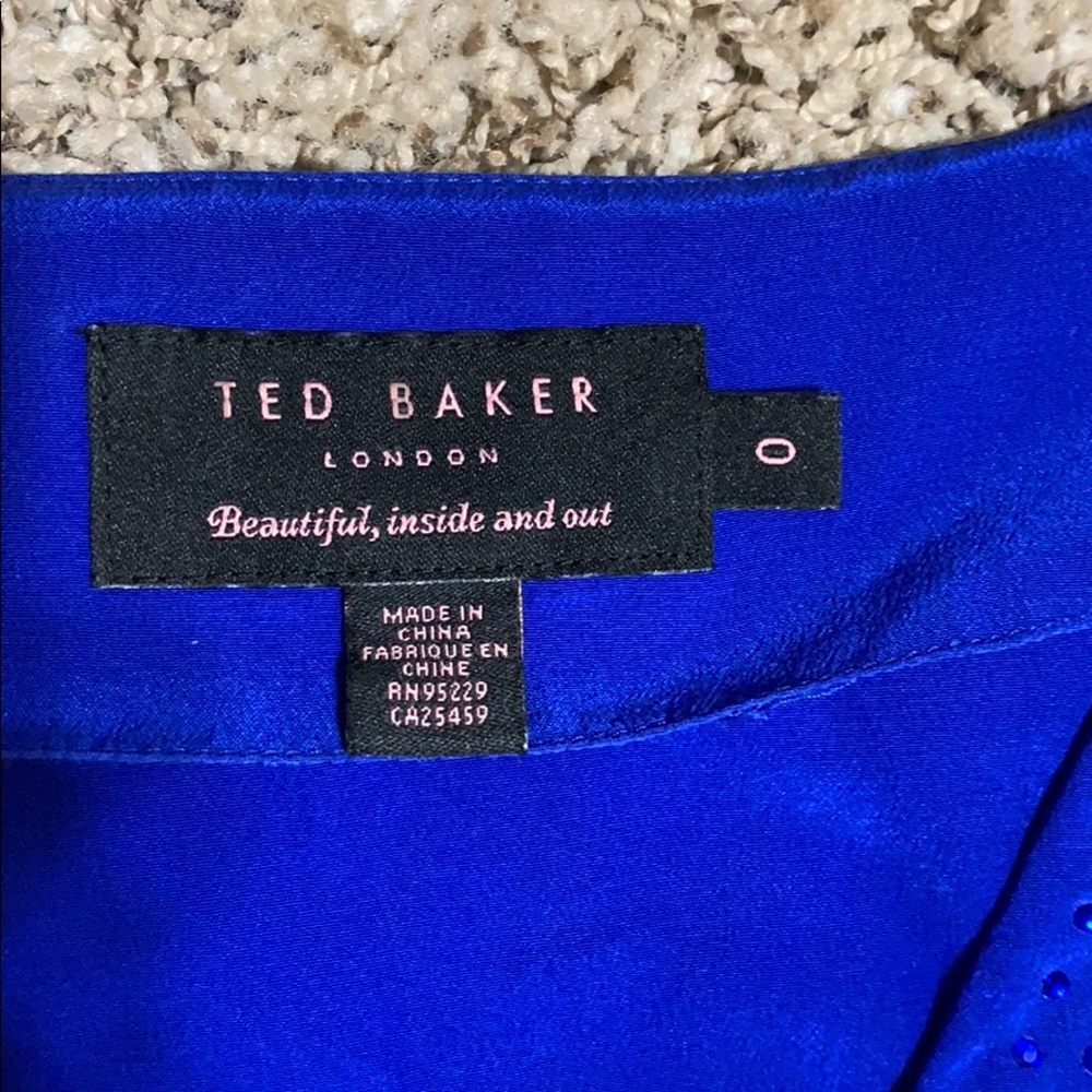 Ted Baker Royal Blue Silk Blouse - Picture 4 of 5